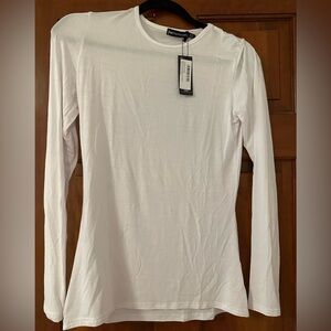 white fox boutique white long sleeved shirt